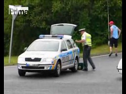 Czeska policja na miejscu wypadku