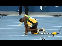 Usain Bolt w biegu na 200 metrów