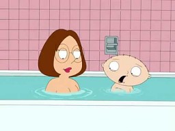 Stewie i Meg w wannie