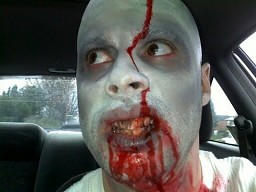 Zombie podjeżdża do drive-thru