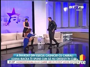 Wchodzenie na drabine w rumuńskim show