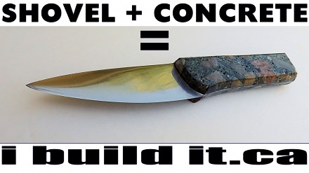 Nóż z betonu i łopaty