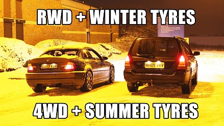 RWD w BMW z zimówkami czy Subaru 4x4 z letnimi?