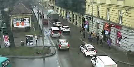 Przykład działania "suwaka" w Krakowie