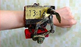 Prawdziwy, działający zegarek w stylu steampunk