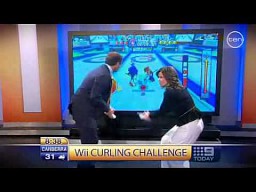 Demonstracja curlingu i bobslejów na Wii